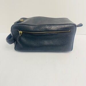 Polo Ralph Lauren Mens Black Pebbled Leather Shaving Toiletry Travel Bag